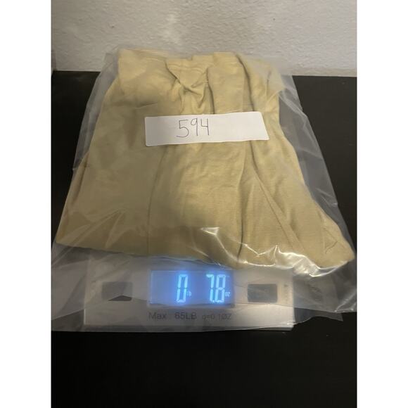 Vintage Jaeger Womens Faux Wrap Top Large Beige Rayon Stretch Cropped Grunge - Picture 7 of 7